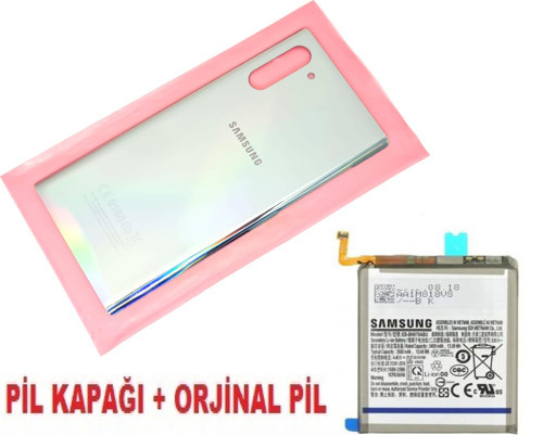 Samsung Galaxy NOTE 10 Arka Pil Batarya Kapağı + PİL (CAM) GRİ