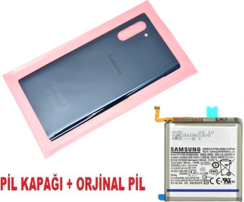 Samsung Galaxy NOTE 10 Arka Pil Batarya Kapağı + PİL (CAM) SİYAH