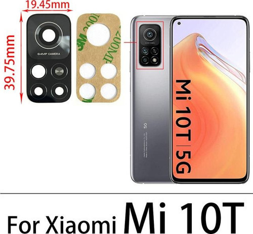Xiaomi Mİ 10T Arka Kamera Camı Lens Yapışkanlı
