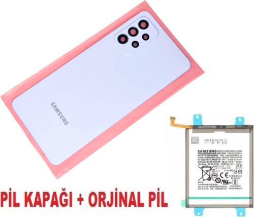 Samsung Galaxy A72 A725 Arka Pil Batarya Kapağı + PİL (Kamera Lensli) MAVİ