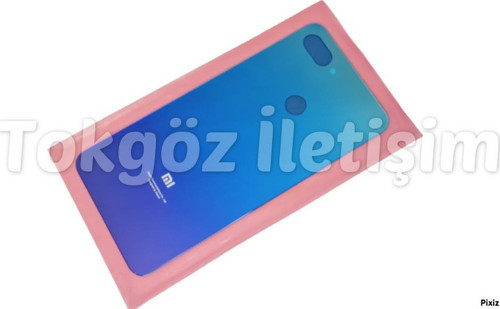 Xiaomi Mi 8 Lite Arka Kapak Batarya Pil Kapağı (CAM) MAVİ