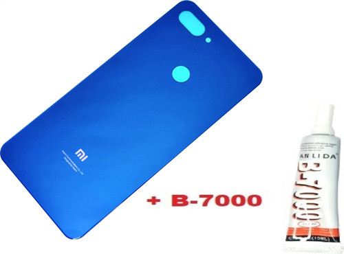Xiaomi Mi 8 Lite Arka Kapak Batarya Pil Kapağı (CAM+B-7000) MAVİ