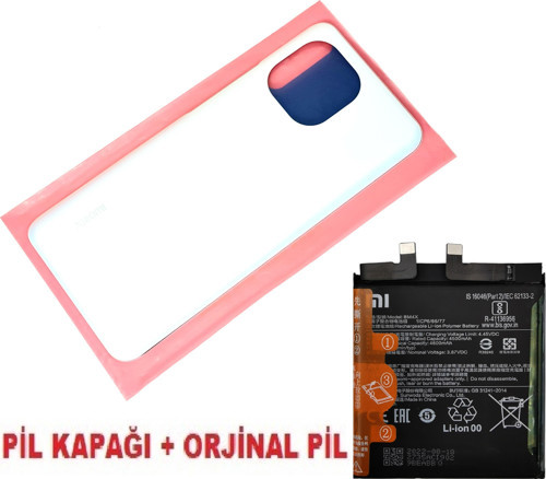 Xiaomi Mİ 11 Arka Kapak Batarya Pil Kapağı + PİL (CAM) BEYAZ