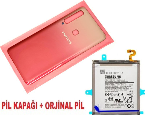 Samsung Galaxy A9 A920 Arka Pil Batarya Kapağı + PİL (CAM) KIRMIZI