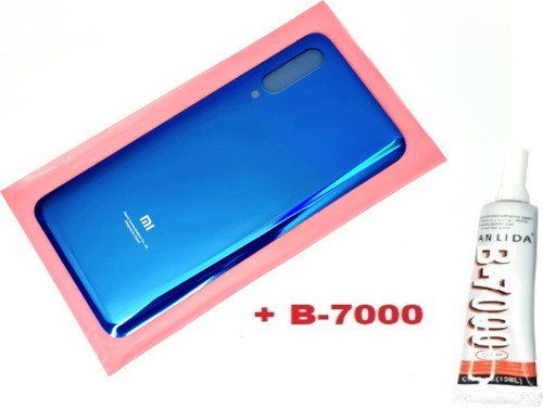 Xiaomi Mi 9 Arka Kapak Batarya Pil Kapağı (CAM+B-7000) MAVİ