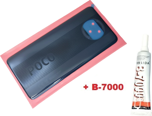 Xiaomi Poco X3 / Poco X3 NFC Arka Kapak Batarya Pil Kapağı (CAM+B-7000) SİYAH