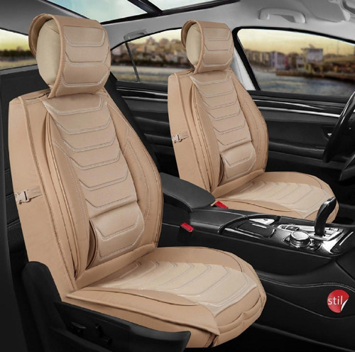 Volvo S40 95-2004 Uyumlu Lüx Deri Oto Koltuk Kılıfı Ön Arka Takım Set Antalya BEJ