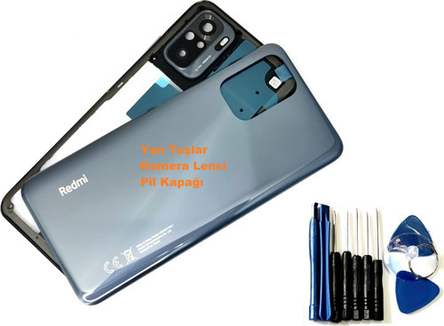 Xiaomi Redmi Note 10 (4G) KASA Arka Pil Batarya Kapağı (TAMİR SETİ) SİYAH