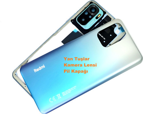 Xiaomi Redmi Note 10 (4G) kasa Arka Pil Batarya Kapağı MAVİ