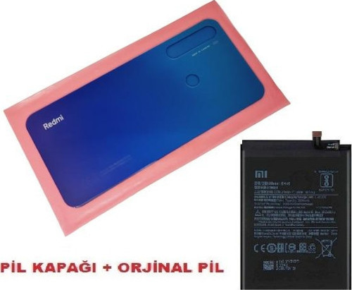 Xiaomi Redmi Note 8 Arka Pil Batarya Kapağı + PİL(CAM) MAVİ
