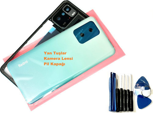 Xiaomi Redmi Note 10 Pro (5G) KASA Arka Pil Batarya Kapağı (TAMİR SETİ) MAVİ