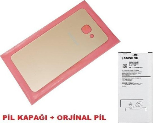 Samsung Galaxy A7 2016 (A710) Arka Kapak Batarya Kapağı + PİL (CAM) GOLD