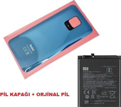 Xiaomi Redmi Note 9 Pro Arka Kapak Batarya Kapağı + PİL (CAM) GRİ