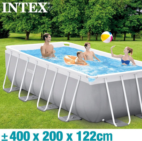 26790 Dikdörtgen Prefabrik Aile Havuzu 400x200x122cm Merdiven ve 220v Filitreli Set