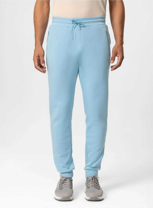 Loss Bebek Mavi Renk Logo Baskılı Örme Jogger Pantolon