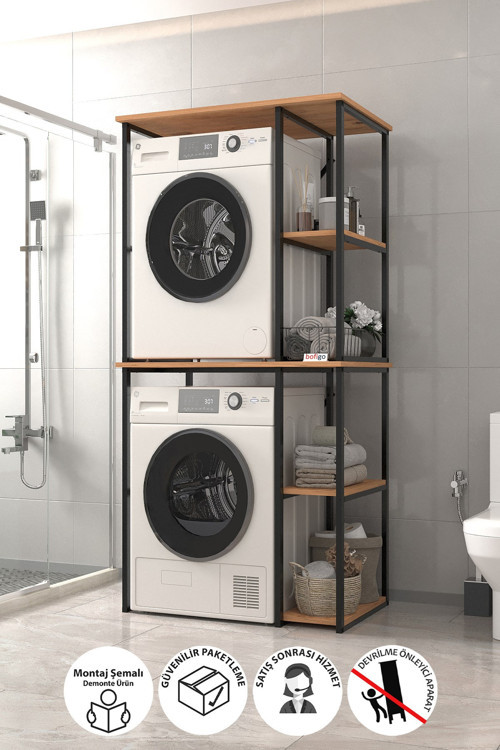 Çamaşır Makinesi Dolabı Kurutma Makinesi Dolabı Metal Banyo Dolabı Mısra Çam