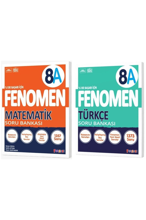 Fenomen Yayıncılık Fenomen Okul 2025 8. Sınıf Matematik + Türkçe A Serisi Soru Bankası Seti 2 Kitap