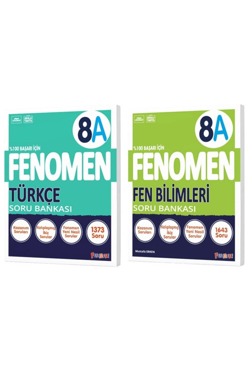 Fenomen Yayıncılık Fenomen Okul 2025 8. Sınıf Türkçe + Fen Bilimleri A Serisi Soru Bankası Seti 2 Kitap