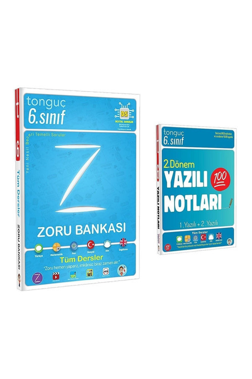 Tonguç Akademi 6.Sınıf 2.Dönem Yazılı Notları Zoru Soru Bankası Tüm Dersler