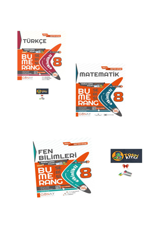 Günay Yayınları 8.Sınıf Bumerang Etkinlikli Türkçe-Matematik-Fen Bilimleri