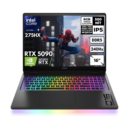 Omen Max 16-AH0004NT Ultra 9-275HX 64-GBDDR5 4 TBSSD RTX5090 (24GB-GDDR7) 16" 240Hz 2K WQXGA Windows 10 Home Gaming Notebook B92QMEAHMF93
