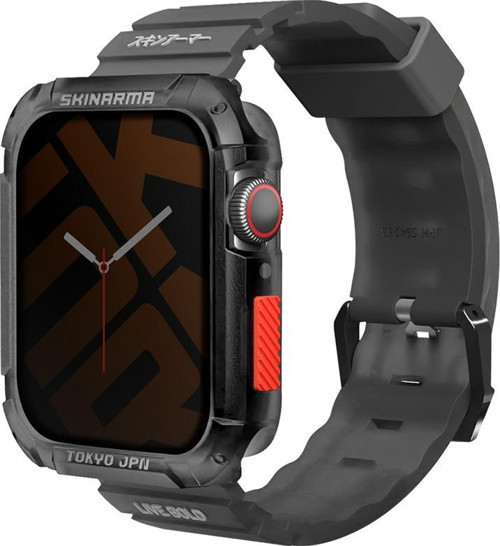 Watch Akıllı Saat Kordonu 44mm Kordon Kurono Sert PC Kasa Koruyucu ve Shokku Strap Kayış Füme