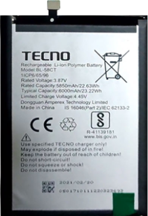 Tecno Spark 7 Batarya Pil (Orjinal)