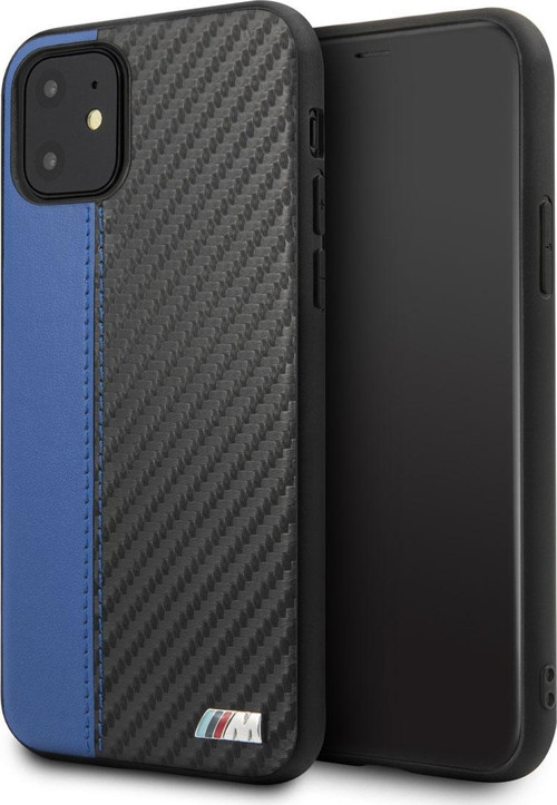 iPhone 11 Uyumlu Orjinal Lisanslı Ürün Kılıf PU Deri Karbon Çizgili Dizayn Kapak