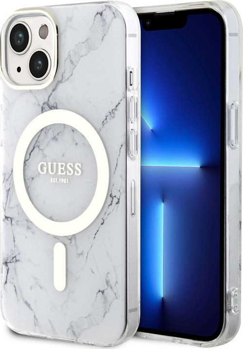 iPhone 14 Plus Uyumlu Orjinal Lisanslı Kılıf Magsafe Şarj Mermer Desenli Kapak