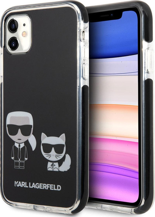 İphone 11 Uyumlu Lisanslı Kılıf Karl Kenarları Siyah K&C Dizayn Kapak
