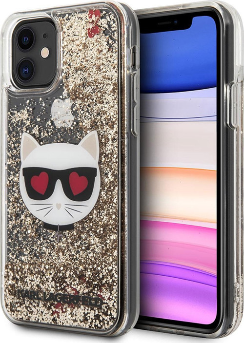 İphone 11 Uyumlu Lisanslı Kılıf Karl Sıvılı Simli Choupette Dizayn Kapak