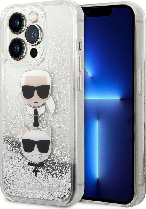 İphone 14 Pro Max Uyumlu Lisanslı Kılıf Karl Sıvılı Simli K&C Head Dizayn Kapak