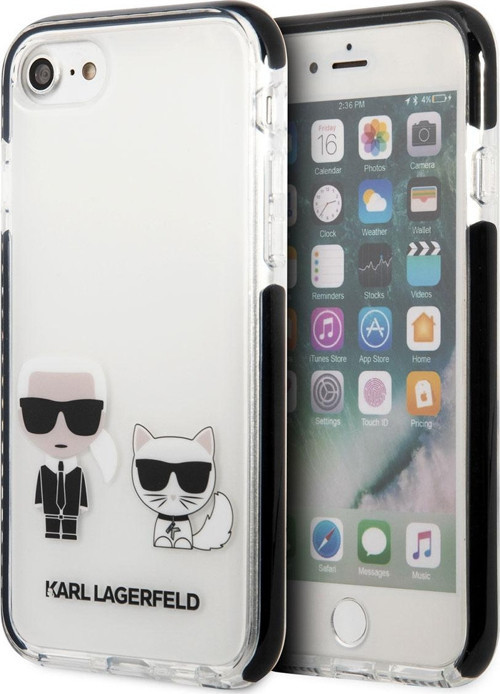İphone 7 Uyumlu Lisanslı Kılıf Karl Kenarları Siyah K&C Dizayn Kapak