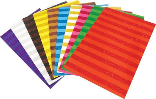 Simli Çizgi Desenli Kağıt 20x30 Cm 10 Renk 2802J-1