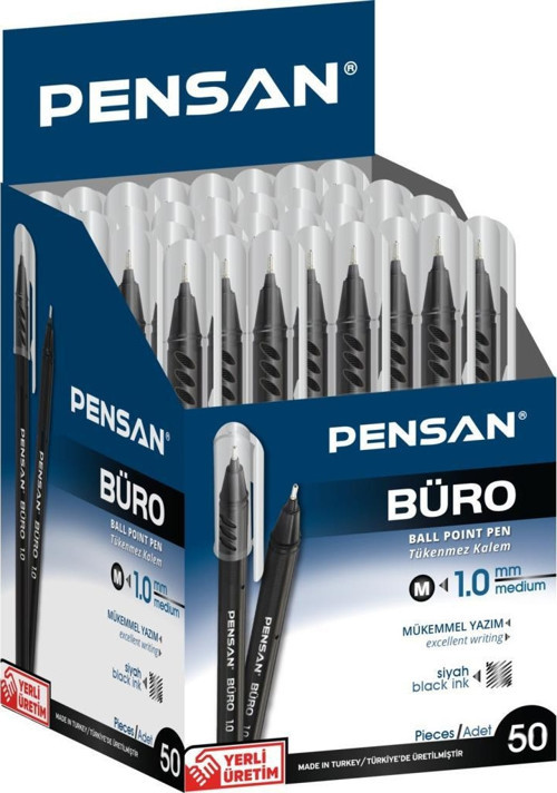 2270 Tükenmez Kalem Büro 1 Mm Siyah 50 Li (1 Paket 50 Adet)