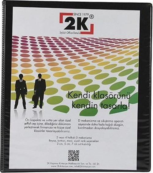 Sunum Klasörü Cepli 7 Cm 2 Halkalı Siyah 07-2D-S