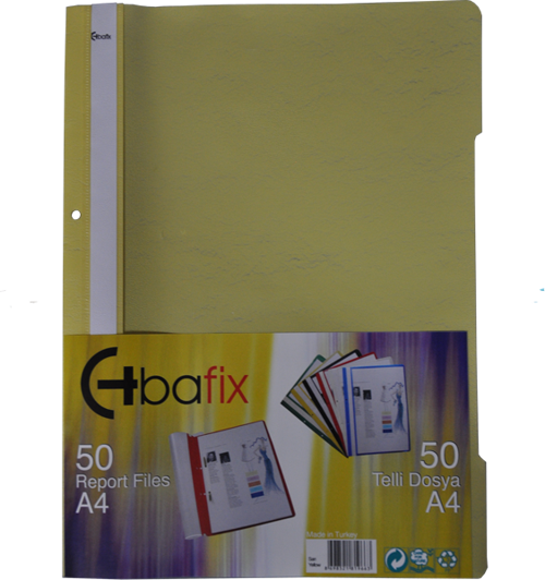 Telli Dosya Plastik A-4 Sarı 66727 50 Li (1 Paket 50 Adet)