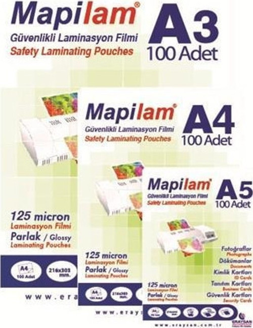A-5 Laminasyon Filmi 125 Micron Parlak 100 Lü 1021205 (1 Paket 100 Adet)