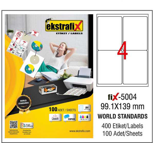 Lazer Etiket 99.1X139 mm Fix-5004 139713