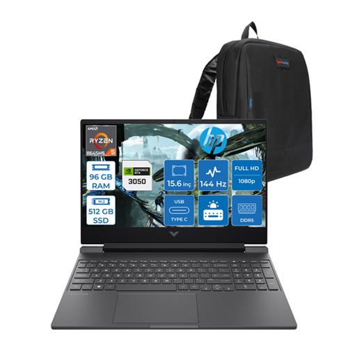 Victus Amd Ryzen 5 8645HS 96GB Ddr5 512GB SSD 6GB/RTX3050/75W 15.6inç Fhd 144Hz IPS WIN11HOME Gaming Bilgisayar 15FB3705H25 + Zettaçanta