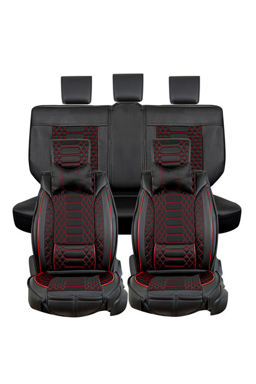 Nissan Primera 2002-2007 Uyumlu Siyah-Kırmızı Renk Royal Oto Koltuk Kılıfı Ön Arka Set