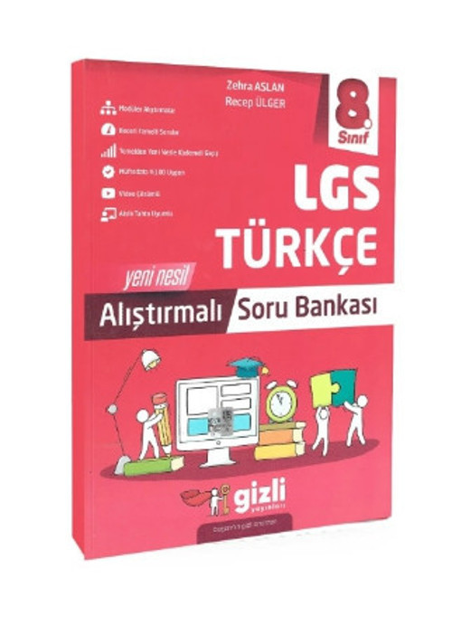 Gizli Yayınları 8. Sınıf Türkçe Alıştırmalı Soru Bankası