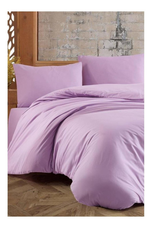 Mer-Tim Pamuklu Ranforce Çift Kişilik King Size Nevresim Yorgan Kılıfı Lila 240X260