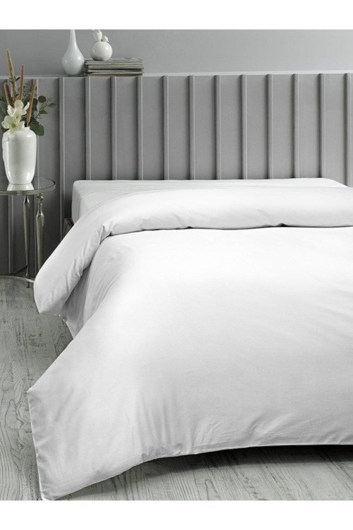 Mer-Tim Pamuklu Ranforce Çift Kişilik King Size 240X260 Nevresim Yorgan Kılıfı - Beyaz