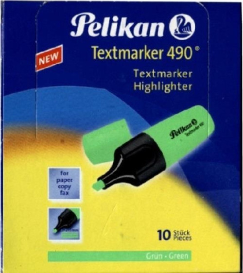 490 Fosforlu Kalem İşaret Kalemi 1-5 Mm Yeşil (10 Lu Kutu)