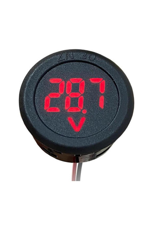 Yuvarlak Dc Voltmetre 4‑100 V Panel Led