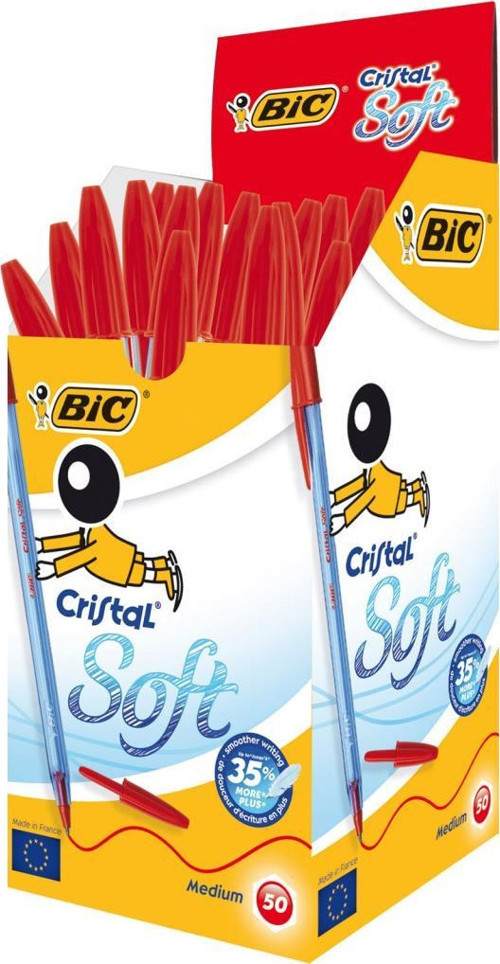 Tükenmez Kalem Cristal Soft 1.2 Mm Kırmızı (50 Li Kutu) 918520