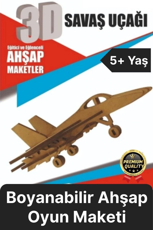 Premium Çocuk Eğitici Öğretici Zeka Geliştirici Boyanabilir 3 Boyutlu Demonte Ahşap Oyun Maketi