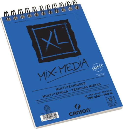 A5 Çok Amaçlı Blok Canxl Mix Media 15 Yaprak Resim Defteri Üstten Spiralli 300 Gr 200001872