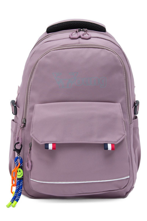 Young 51585 Purple Mor Unisex Çok Cepli Anahtarlık Aksesuarlı Suya Dayanıklı Sırt Çantası